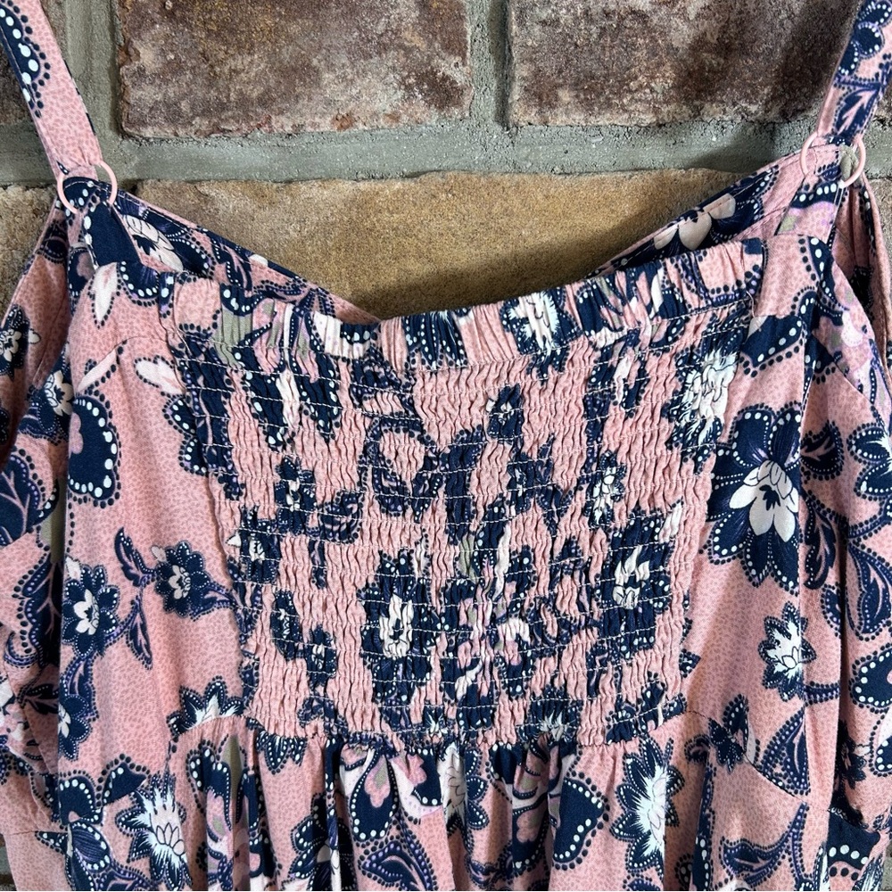 TORRID Pink/Blue/White Floral Print Sweetheart Dress - Picture 7 of 11